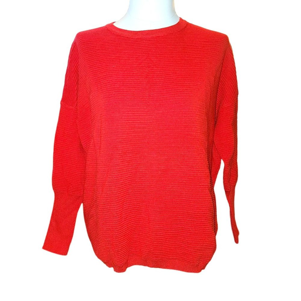 Red Ribbed Shirt Med to Heavyweight Boutique Brand Men's Small JJ3382